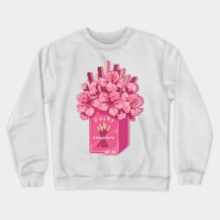 The cute pink sakura flowers and the japanese sweets Crewneck Sweatshirt